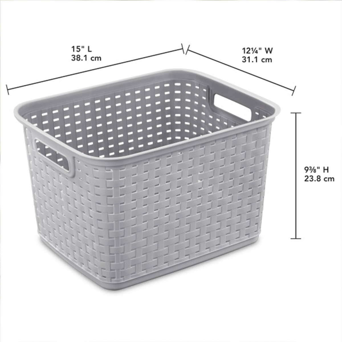 Sterilite Tall Weave Basket, Decorative Storage Bin, Organize the Closet, Bathroom or Classroom (Set of 6)